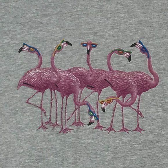 Pink Flamingos - Short Sleeve Athletic Heather T-Shirt, X-Large NWT - Picture 2 of 5